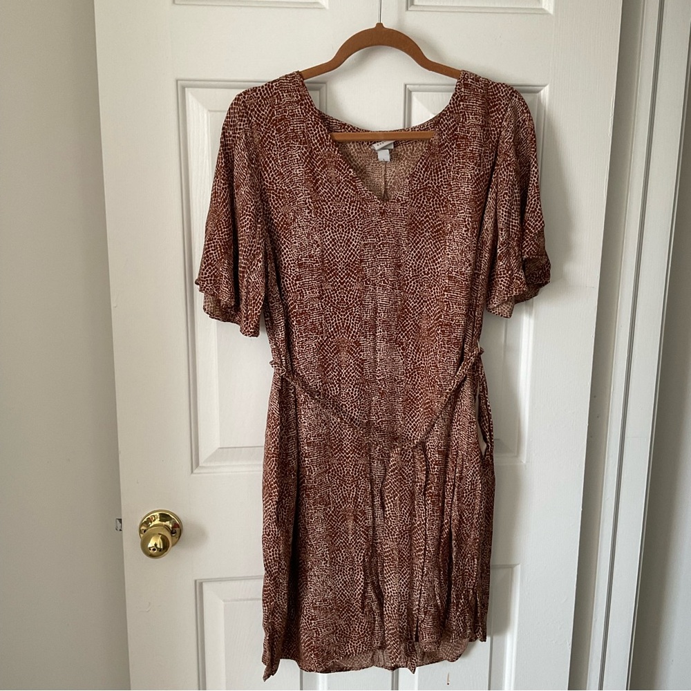 A New Day Knee Length Short Sleeve Dress, Size Large